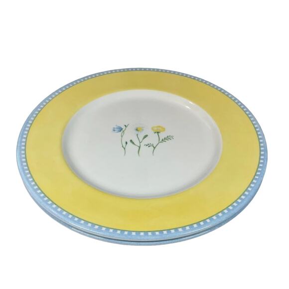 Royal Stafford Porcelain Dinner Plates 11in Yellow Spring Floral Set of 4 NEW - Picture 7 of 10